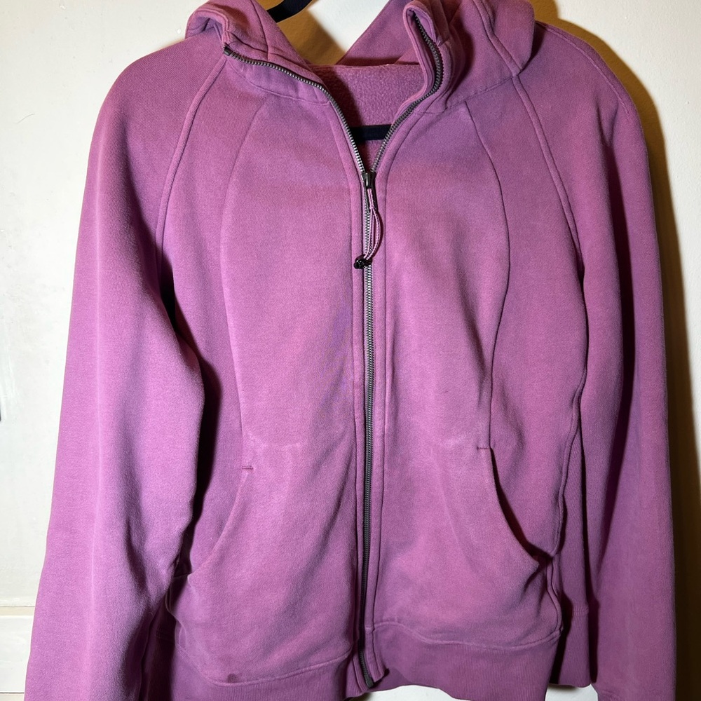 Purple Full-Zip Scuba Hoodie Jacket